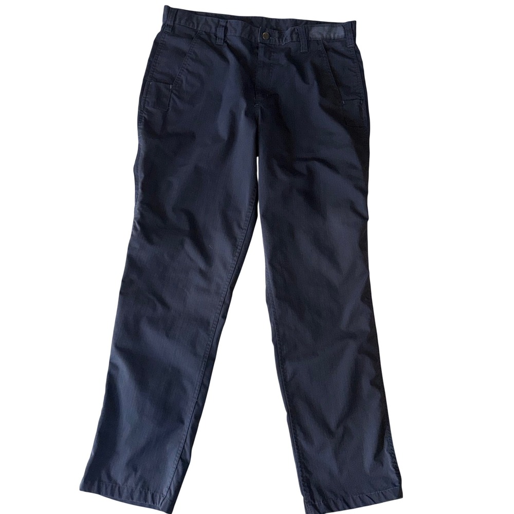 Carhartt Work Pants Men 34x32 Dark Navy Relaxed Fit Ripstop Utility Trousers - Picture 7 of 7